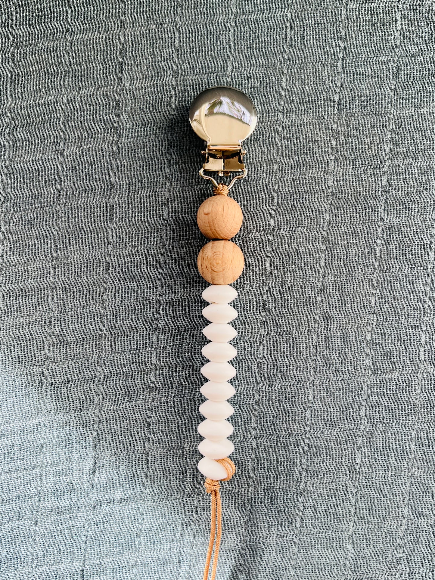 Pacifier Clip | Maple & White