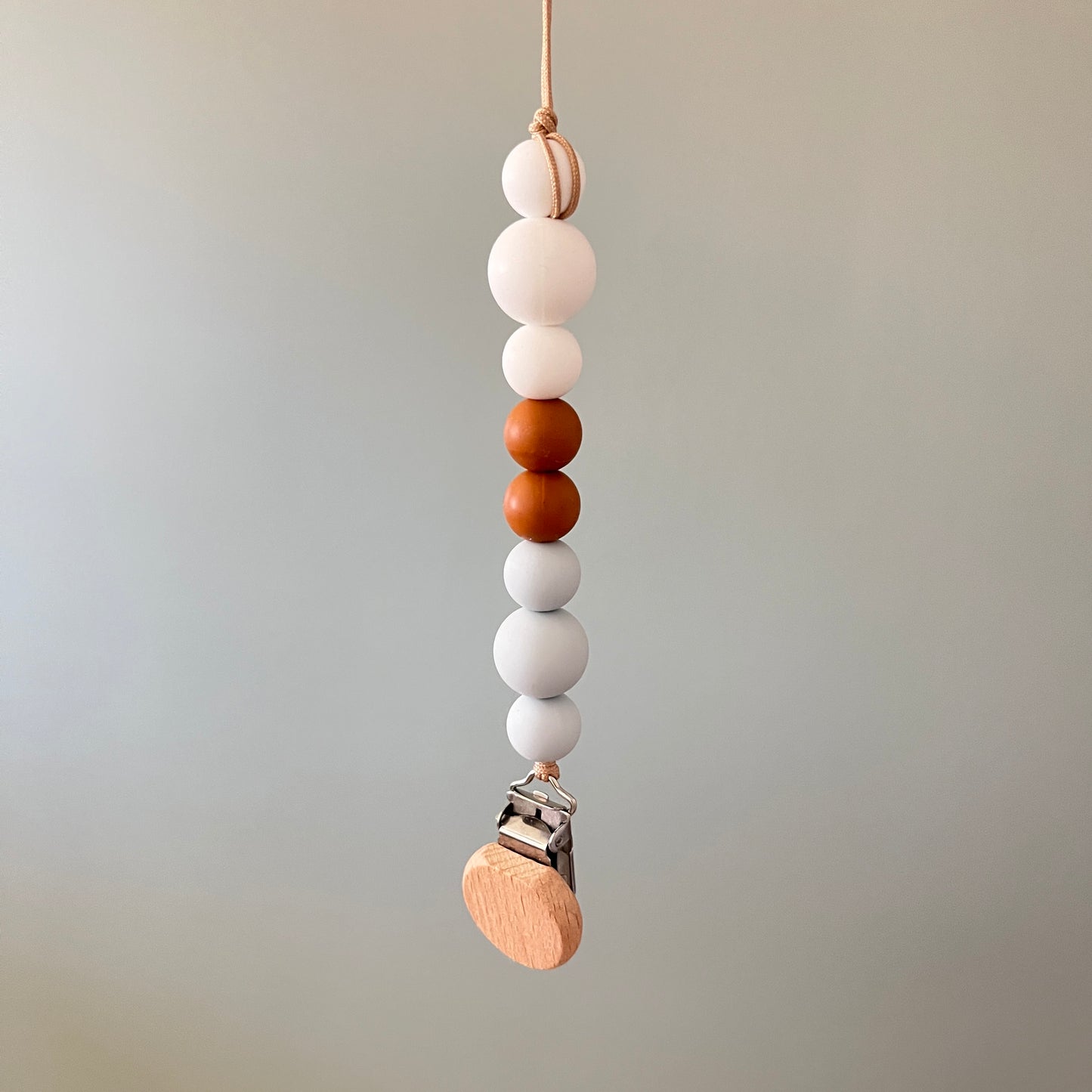 Pacifier Clip | Almond & Ice Blue Classic