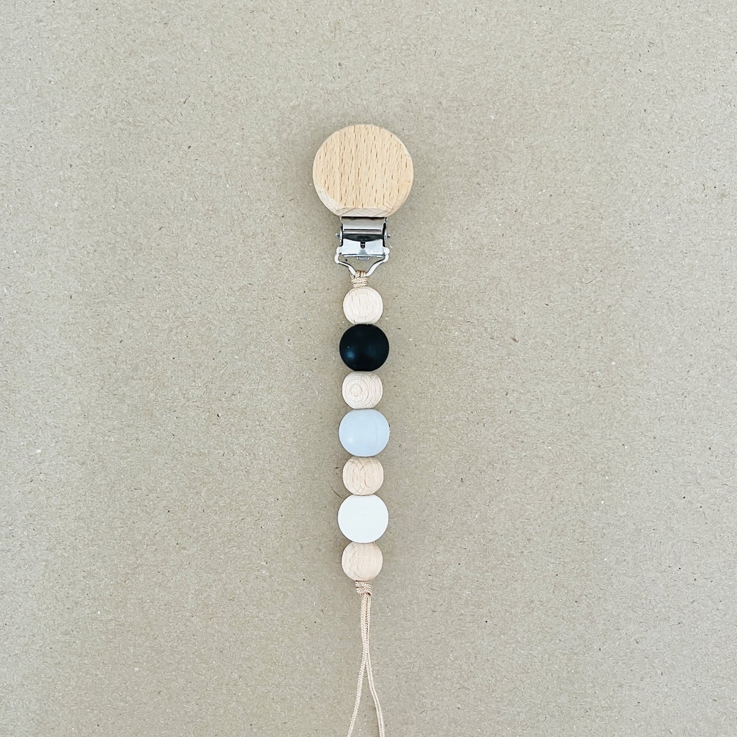 Pacifier Clip | Black & Gray Mini