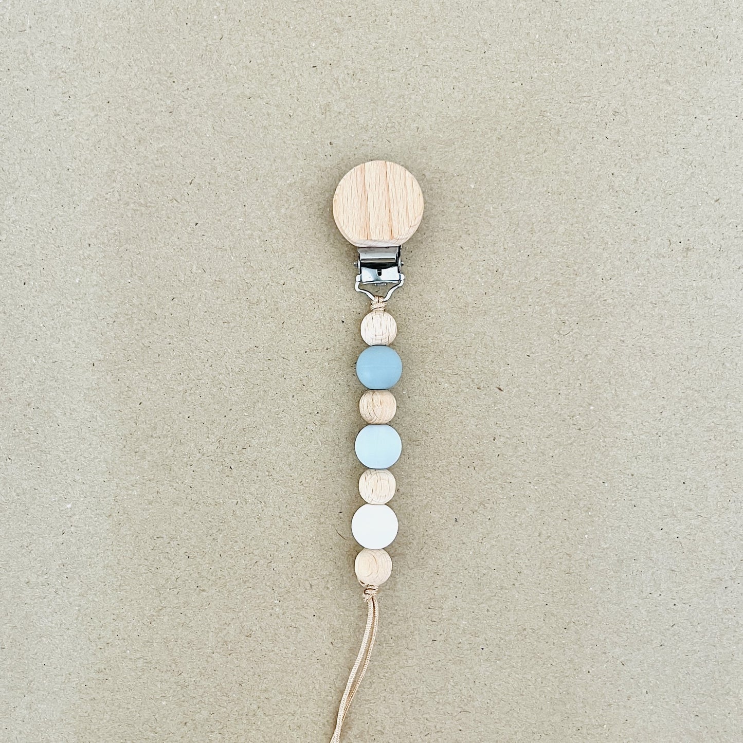 Pacifier Clip | Blue & Grey Mini